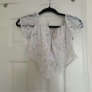 Guess White Lace Women's Top